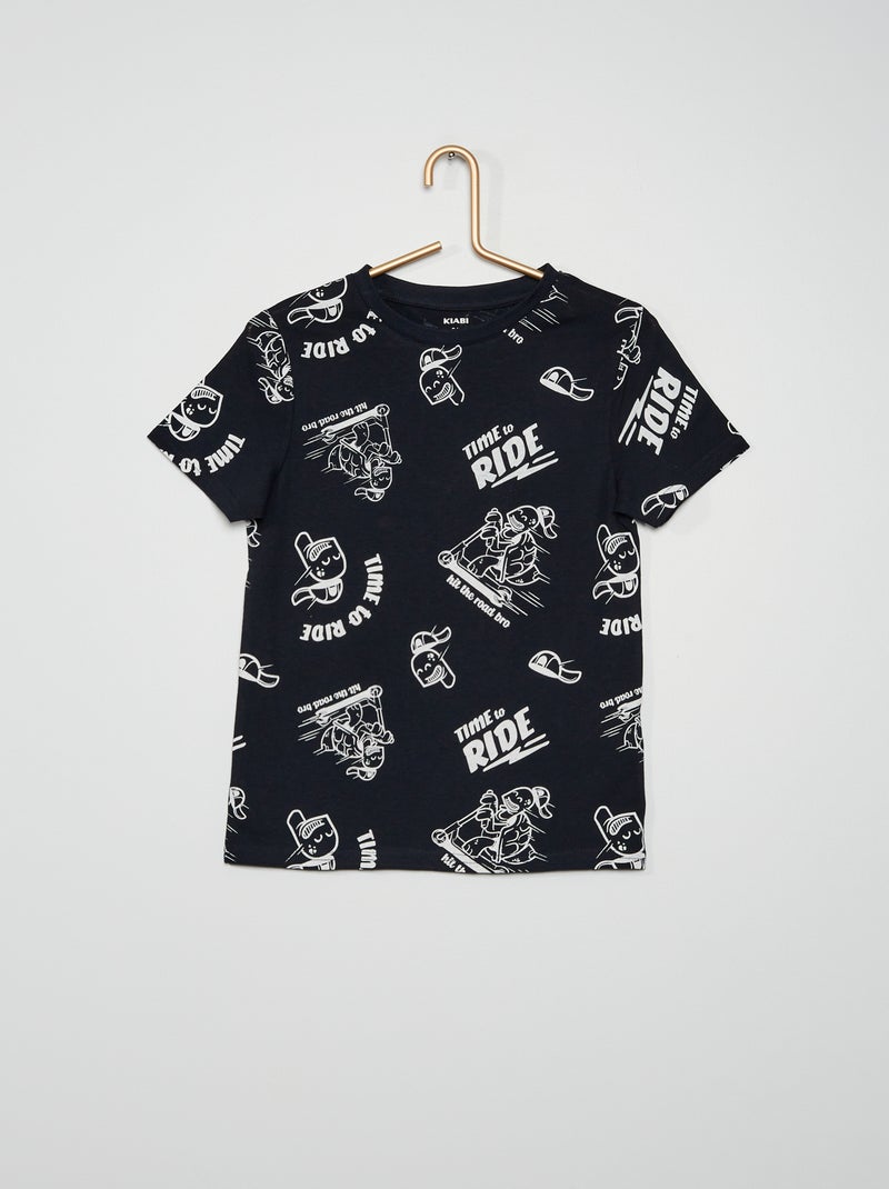 T-shirt 100% algodão AZUL - Kiabi