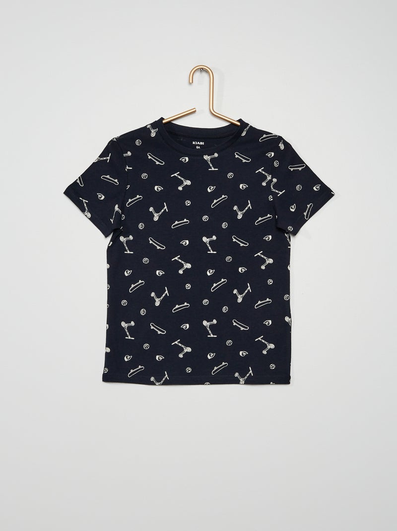 T-shirt 100% algodão AZUL - Kiabi