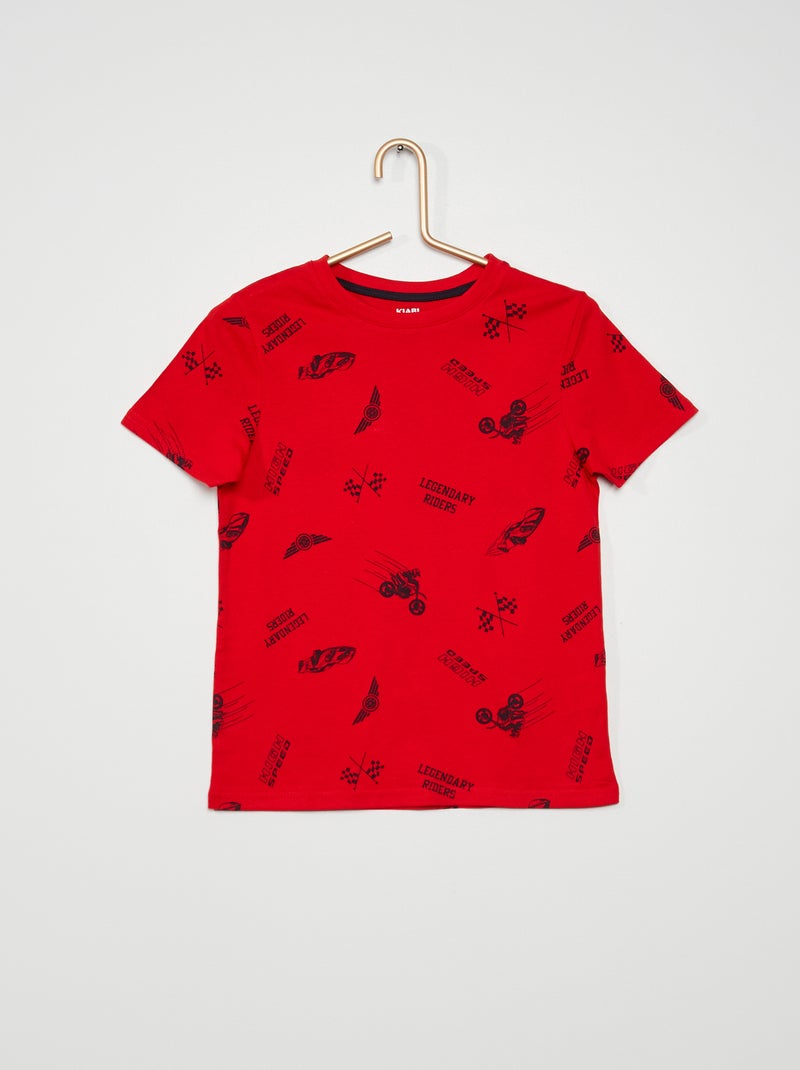 T-shirt 100% algodão VERMELHO - Kiabi