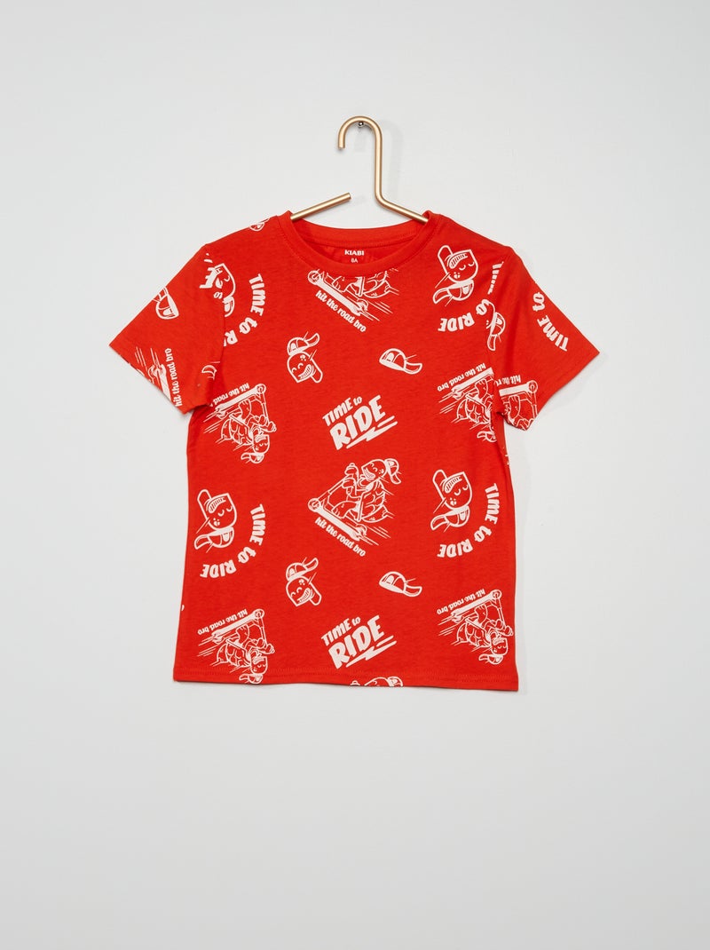 T-shirt 100% algodão VERMELHO - Kiabi