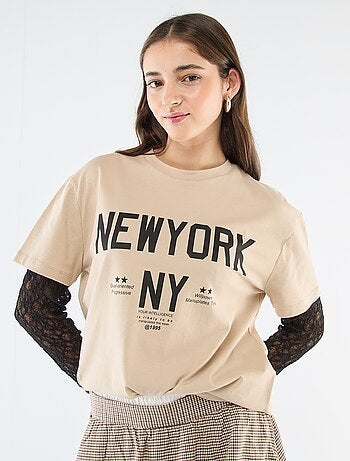 T-shirt 2 em 1 com renda