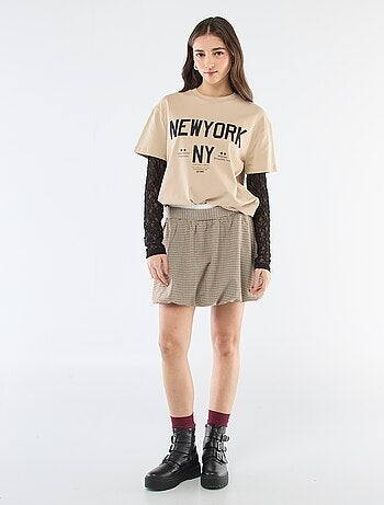 T-shirt 2 em 1 com renda