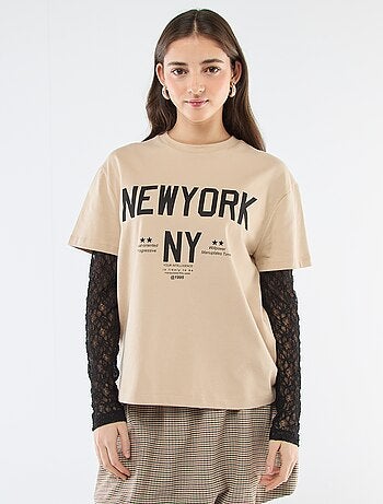 T-shirt 2 em 1 com renda