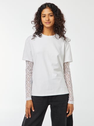 T-shirt 2 em 1 com renda