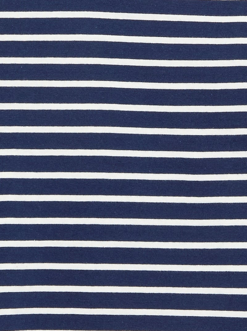 T-shirt à riscas de manga comprida Azul - Kiabi