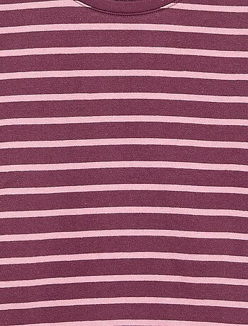 T-shirt à riscas de manga comprida
