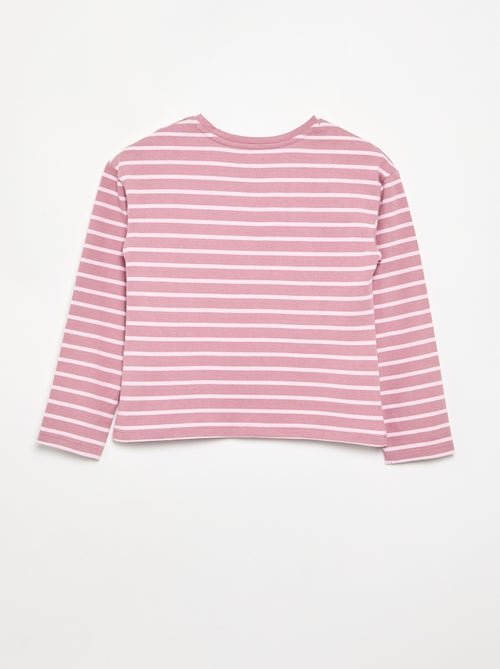 T-shirt à riscas de manga comprida - Kiabi