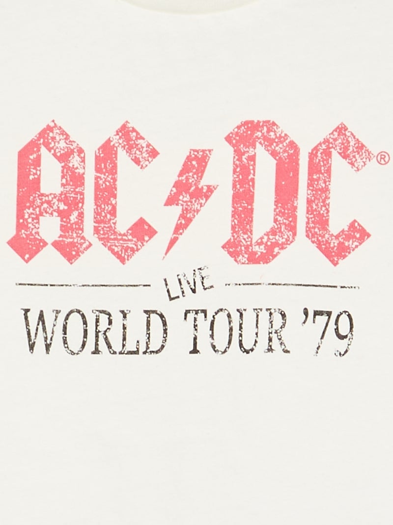 T-shirt \'AC DC\' de manga curta Branco - Kiabi