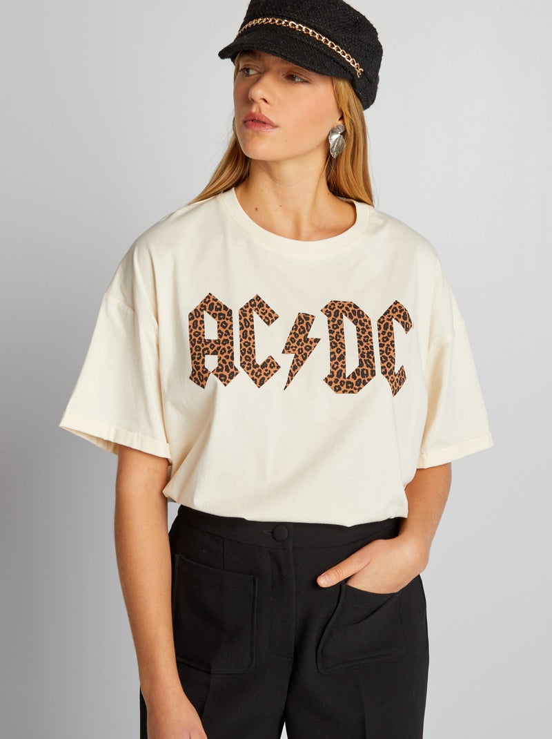 T-shirt 'AC/DC' BRANCO - Kiabi