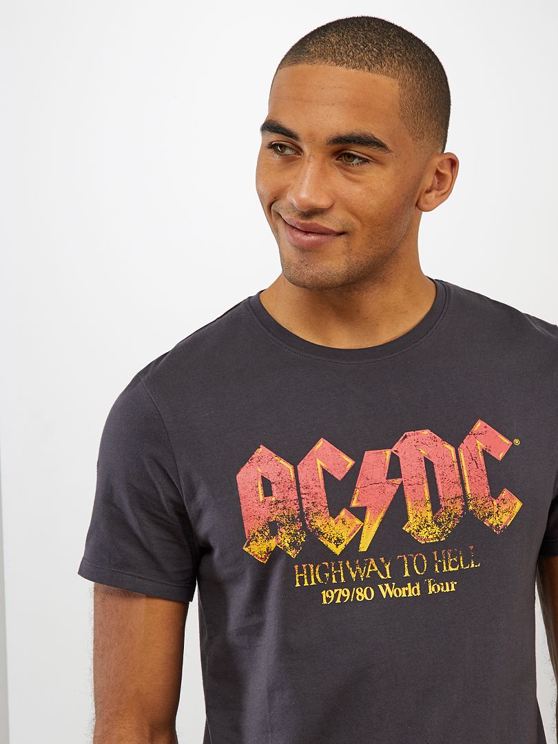 T-shirt 'AC/DC' - Cinza Escuro - Kiabi - 12.00€