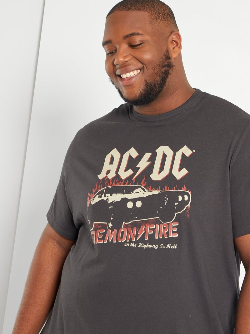 T-shirt 'AC/DC' Cinza Escuro - Kiabi