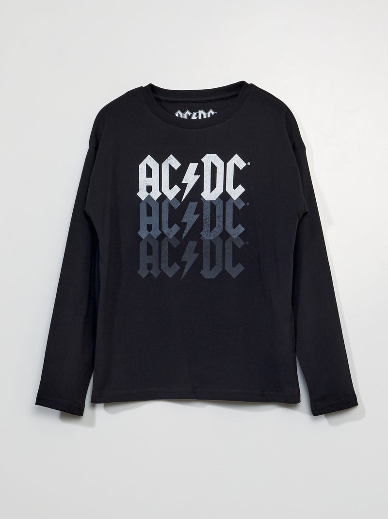 T-shirt 'AC/DC' de manga comprida Preto - Kiabi