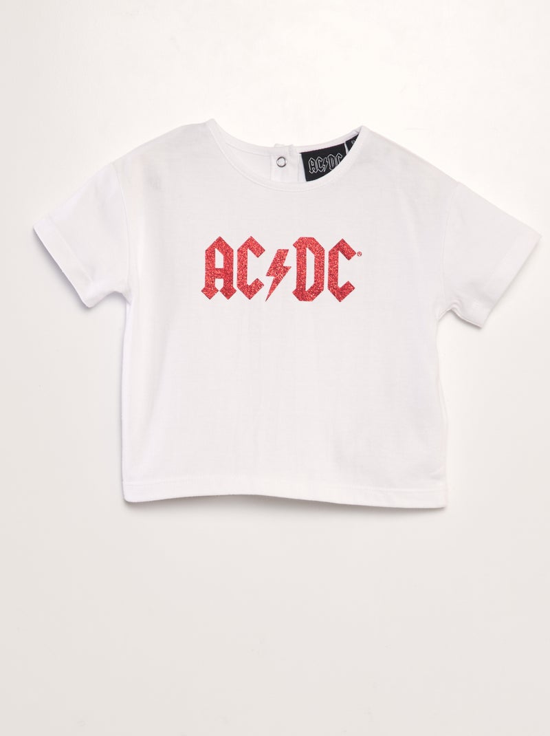 T-shirt 'AC/DC' de manga curta Branco - Kiabi