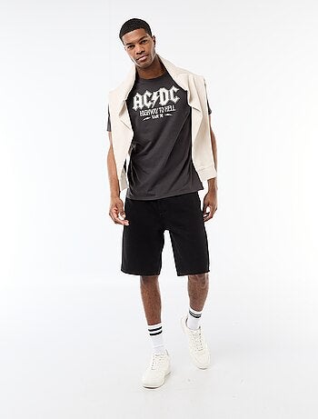 T-shirt 'AC/DC' de manga curta com estampado frente e verso