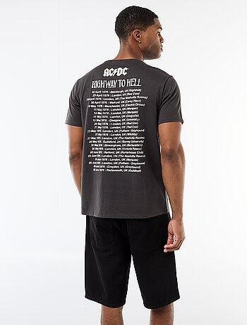 T-shirt 'AC/DC' de manga curta com estampado frente e verso