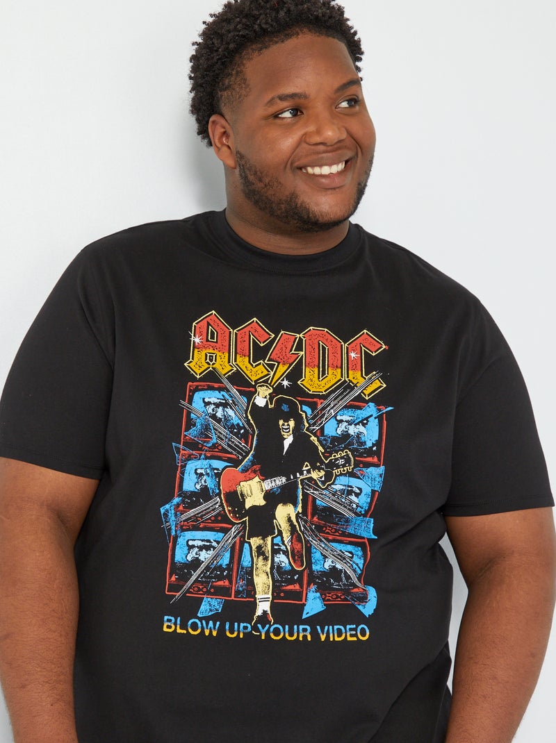 T-shirt 'AC/DC' de manga curta Preto - Kiabi