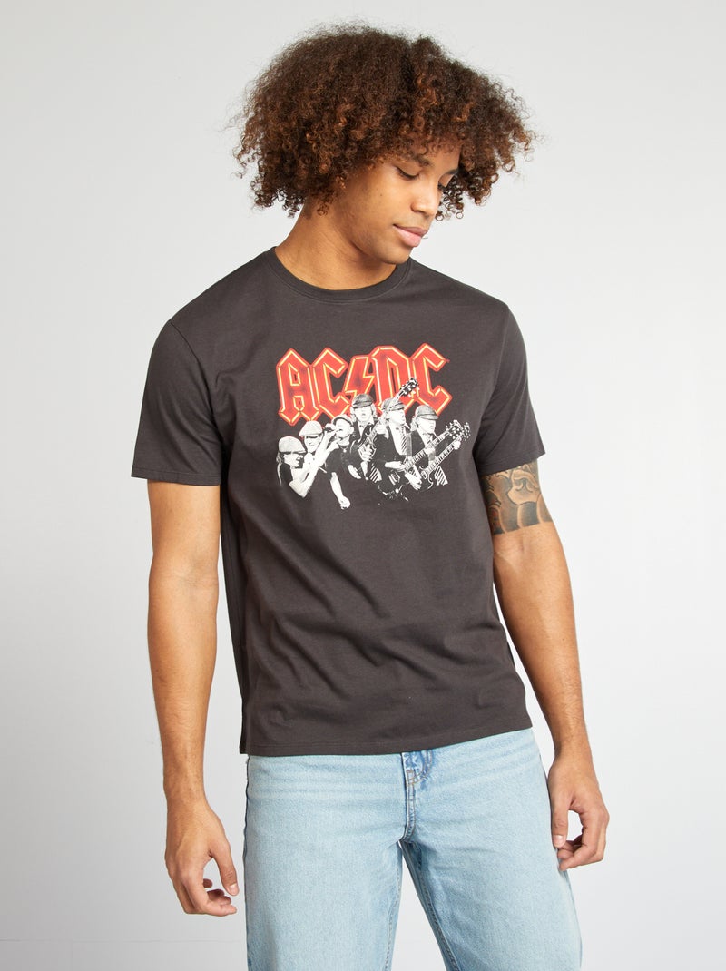 T-shirt 'AC/DC' de manga curta PRETO - Kiabi