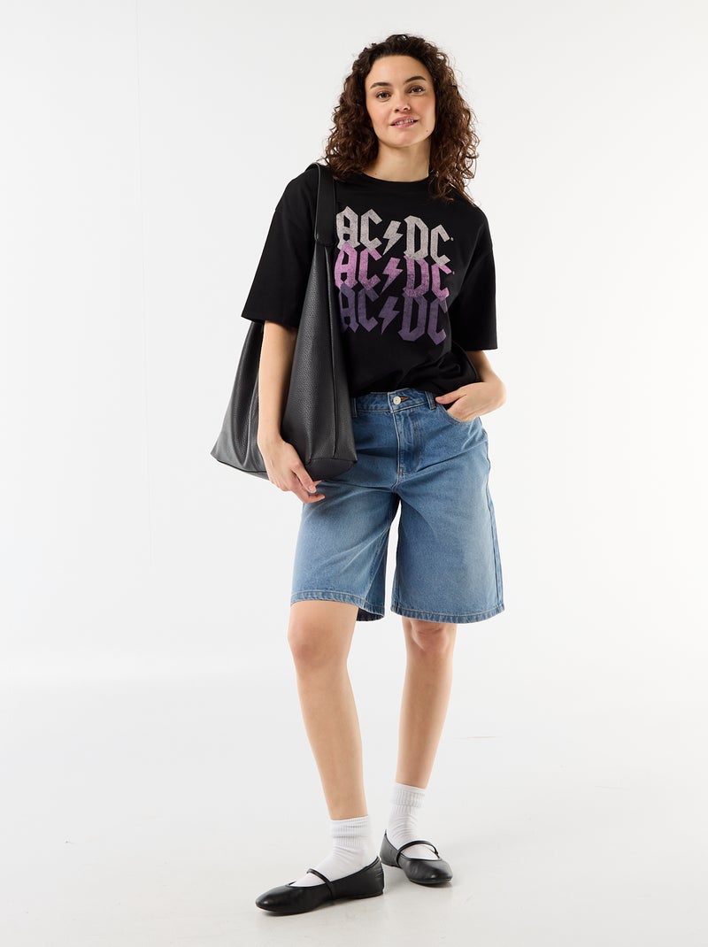 T-shirt "AC/DC" de manga curta Preto - Kiabi