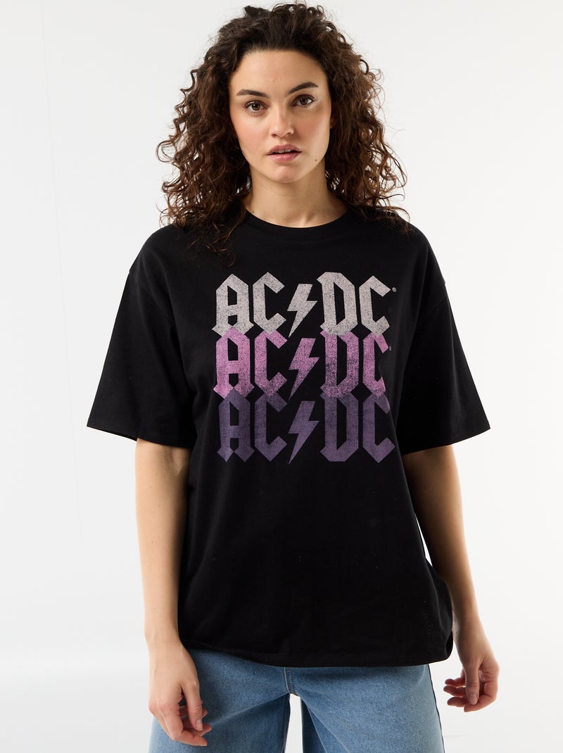 T-shirt "AC/DC" de manga curta Preto - Kiabi