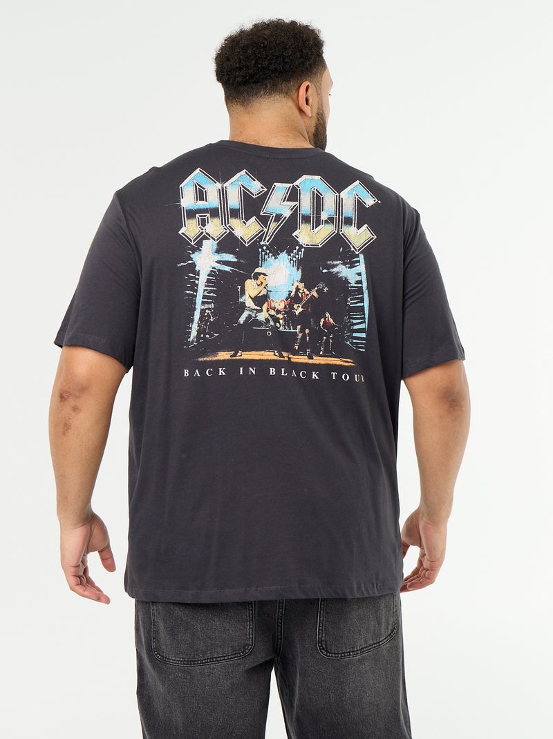T-shirt AC/DC de manga curta Preto - Kiabi