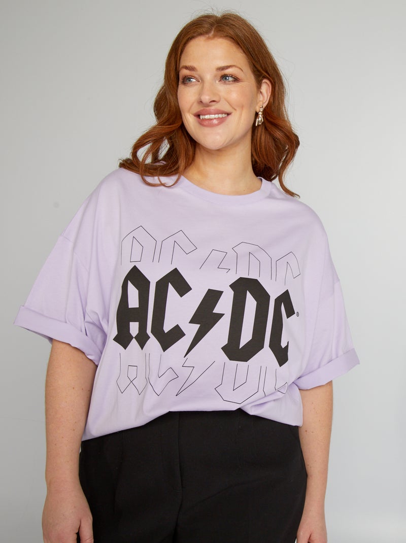 T-shirt 'AC/DC' de manga curta VIOLETA - Kiabi