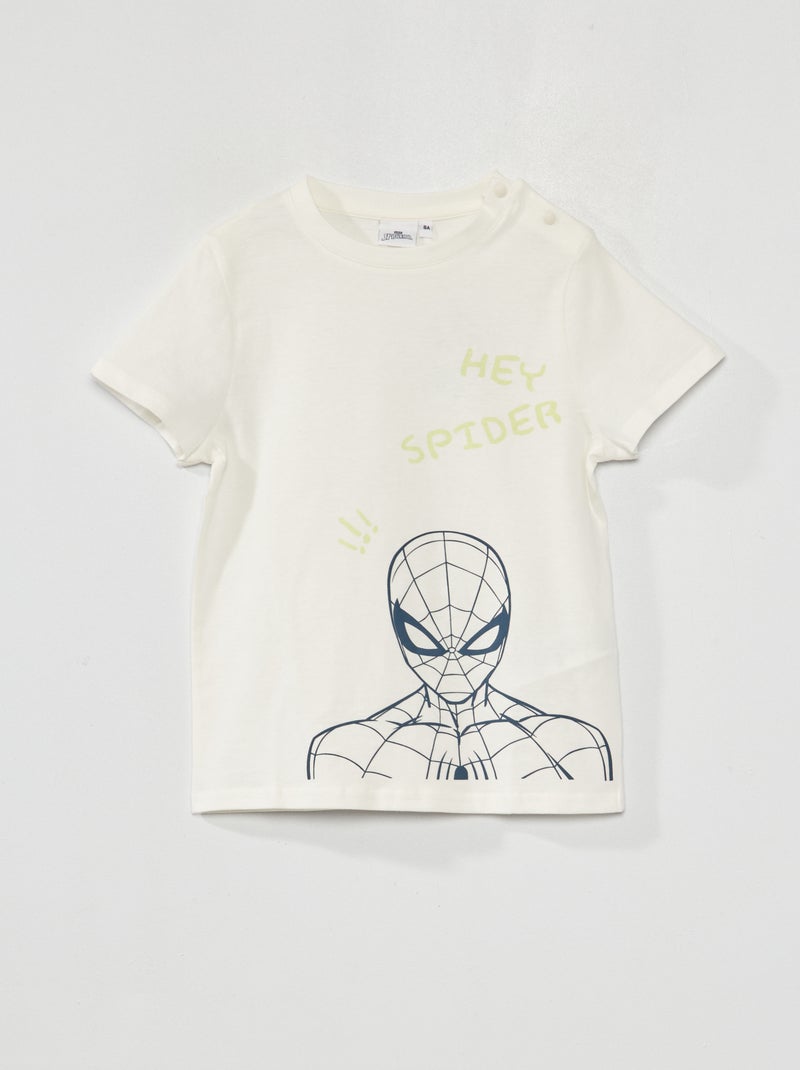 T-shirt adaptativa em jersey 'Homem-Aranha' BRANCO - Kiabi