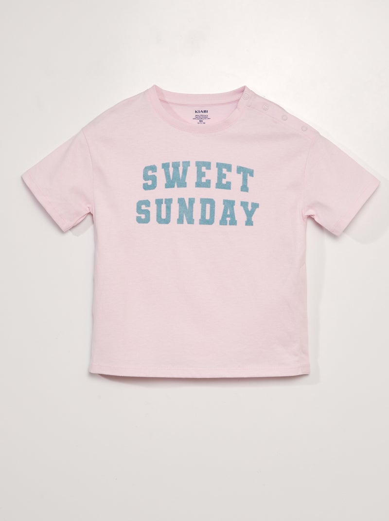 T-shirt adaptativa 'Sweet Sunday' BRANCO - Kiabi