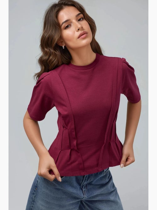 T-shirt ajustada com gola redonda hiccup - Kiabi T-shirt ajustada com gola redonda hiccup - Kiabi