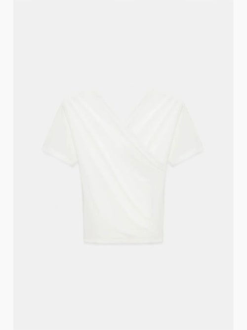 T-shirt ajustada decote v manga curta dilvin - Kiabi
