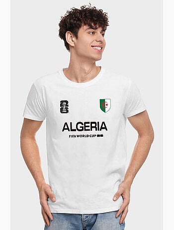 T-shirt algérie homem branco | licença oficial fifa world cup 2026