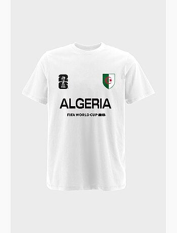 T-shirt algérie homem branco | licença oficial fifa world cup 2026