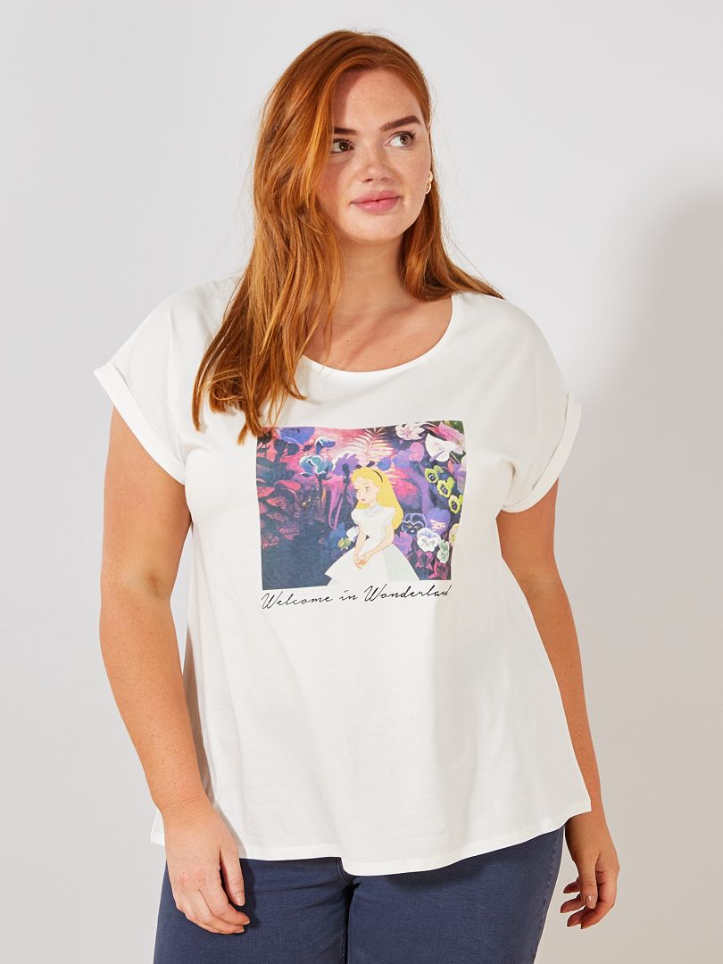 T-shirt 'Alice no País das Maravilhas' Branco Alice - Kiabi