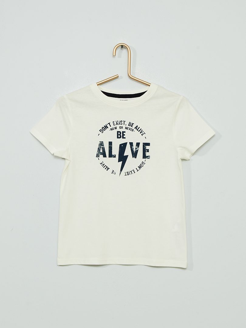 T-shirt 'alive' BEGE - Kiabi