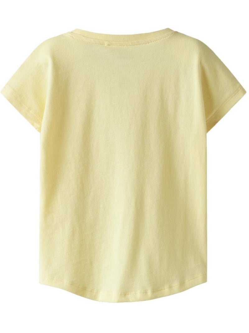 T-shirt Amarela para Menina Name It Capsl Amarelo - Kiabi
