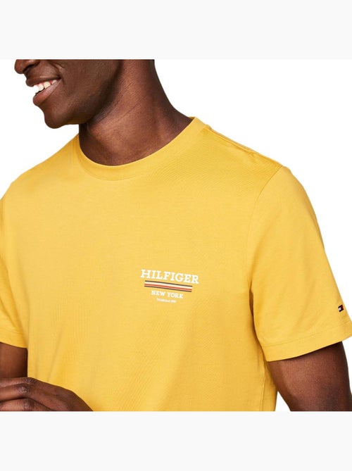 T-shirt Amarela Tommy Hilfiger Global para Homem - Kiabi