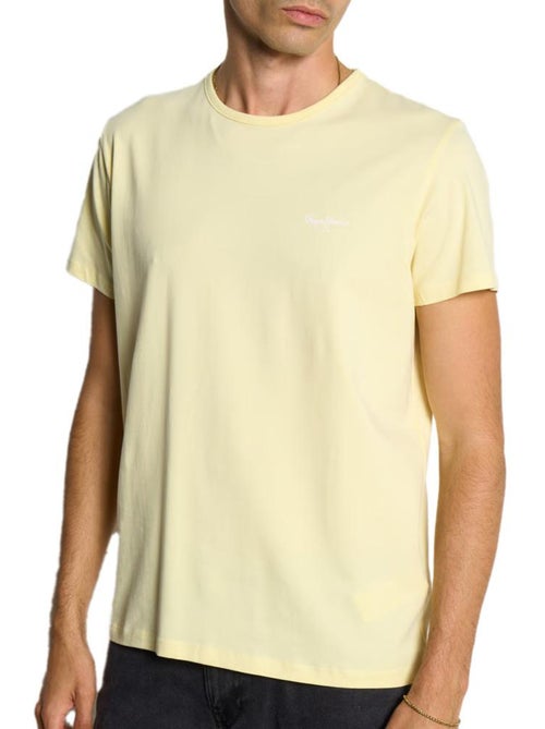T-shirt Amarelo Básico Original Pepe Jeans para Homem PM508212 - Kiabi