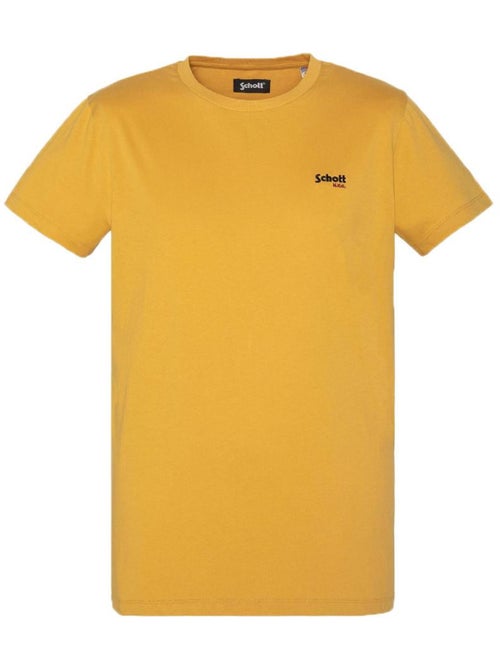 T-shirt amarelo bordado schott para homem - Kiabi