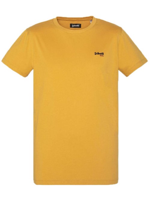 T-shirt amarelo bordado schott para homem - Kiabi