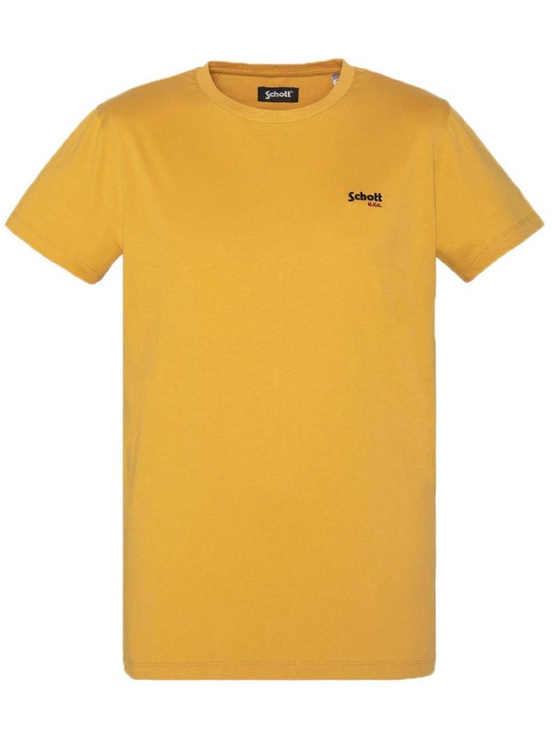 T-shirt amarelo bordado schott para homem Amarelo - Kiabi