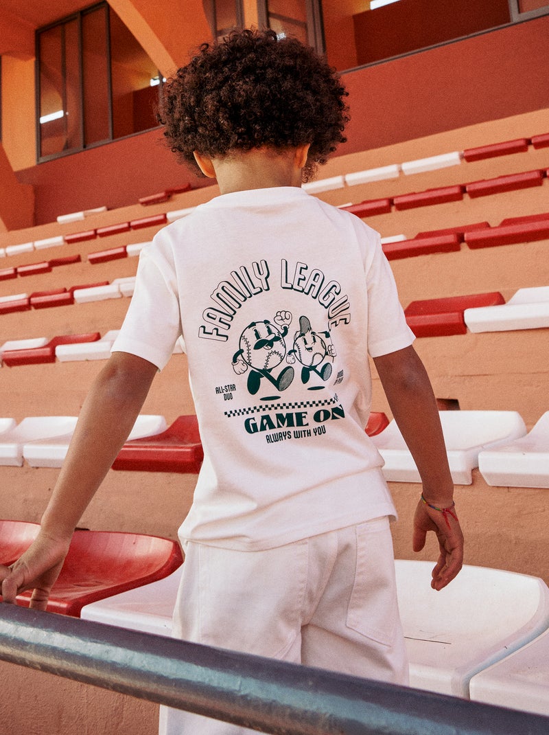 T-shirt animado Dia dos Pais Branco - Kiabi