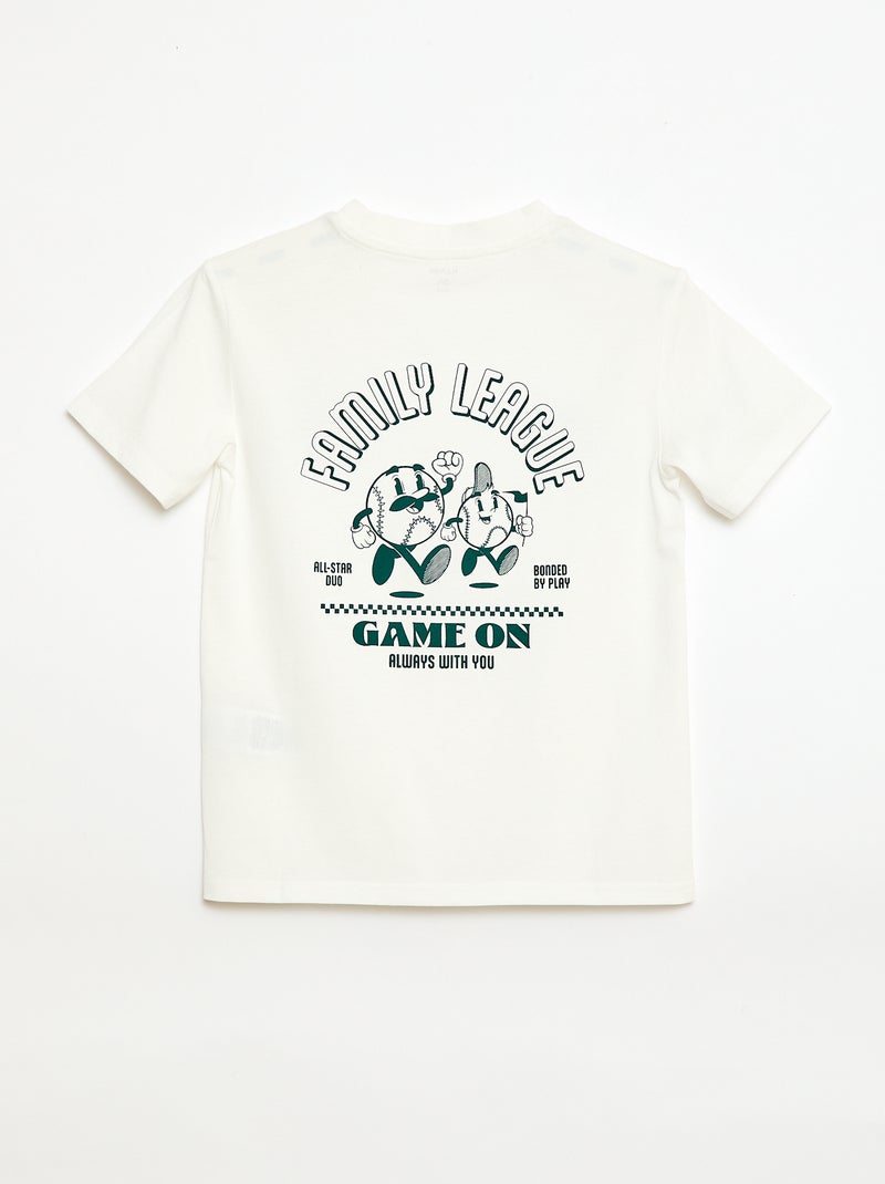 T-shirt animado Dia dos Pais Branco - Kiabi