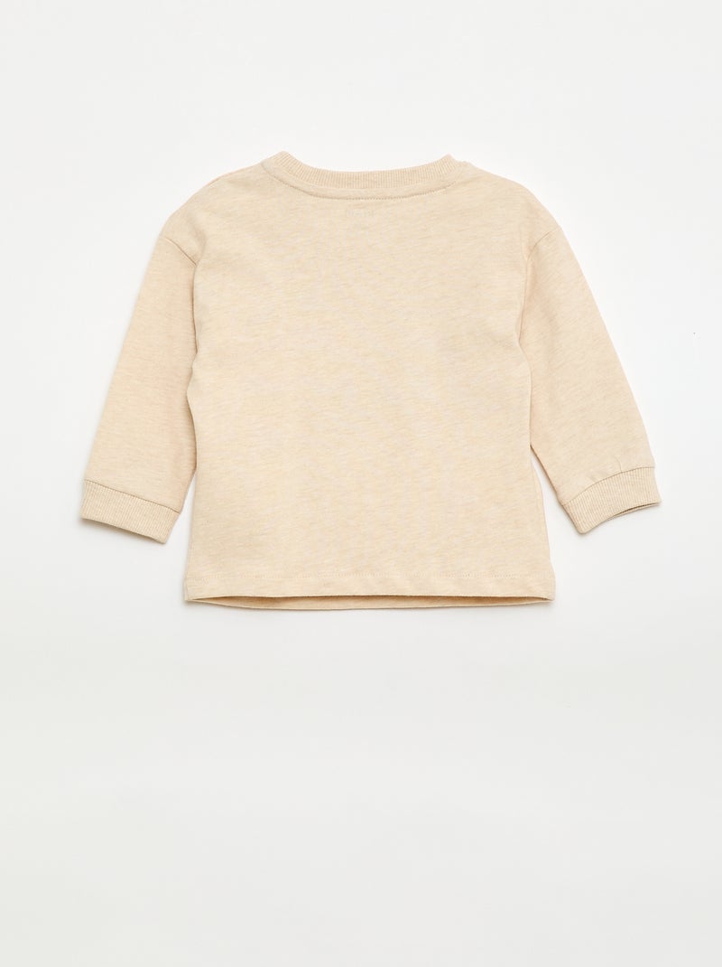 T-shirt animado malha bouclé Bege - Kiabi