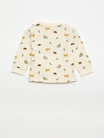 T-shirt animado malha bouclé