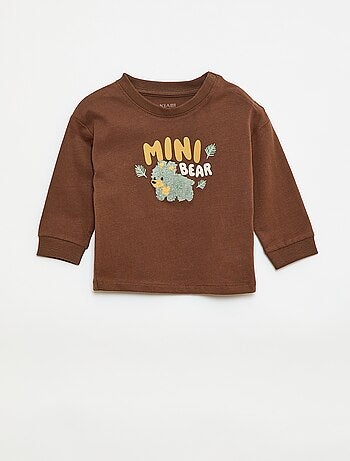 T-shirt animado malha bouclé