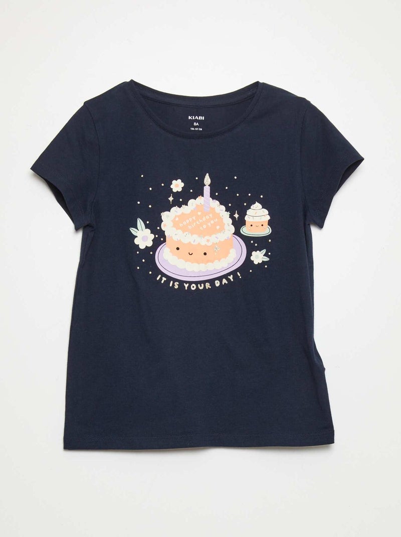 T-shirt 'Aniversário' AZUL - Kiabi