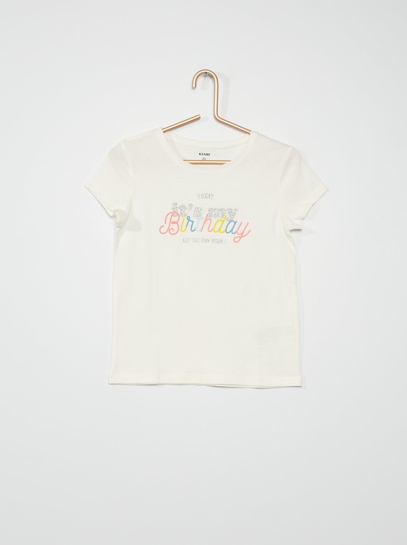 T-shirt 'Aniversário' BRANCO - Kiabi