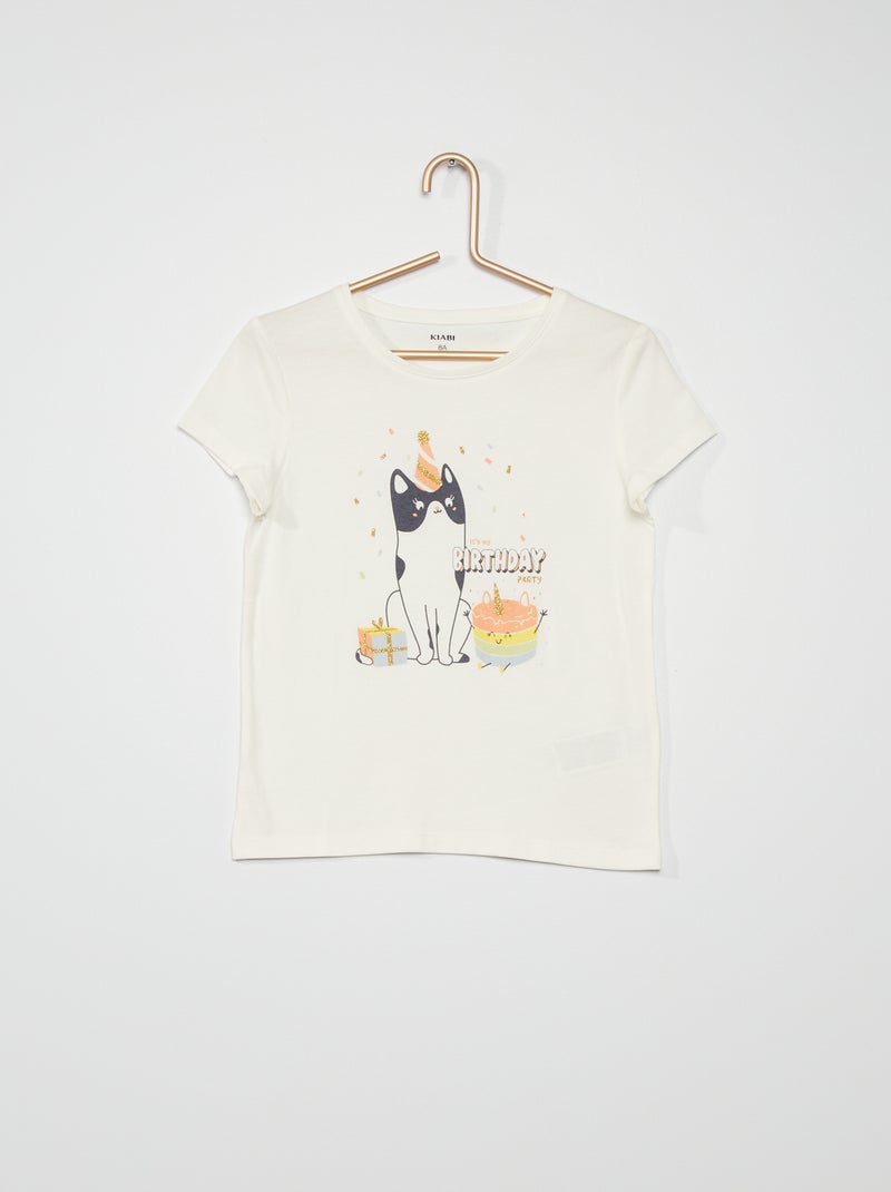 T-shirt 'Aniversário' BRANCO - Kiabi