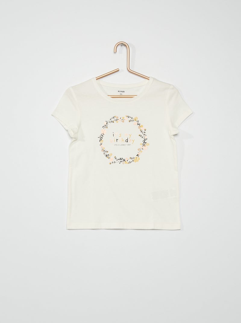 T-shirt 'Aniversário' BRANCO - Kiabi