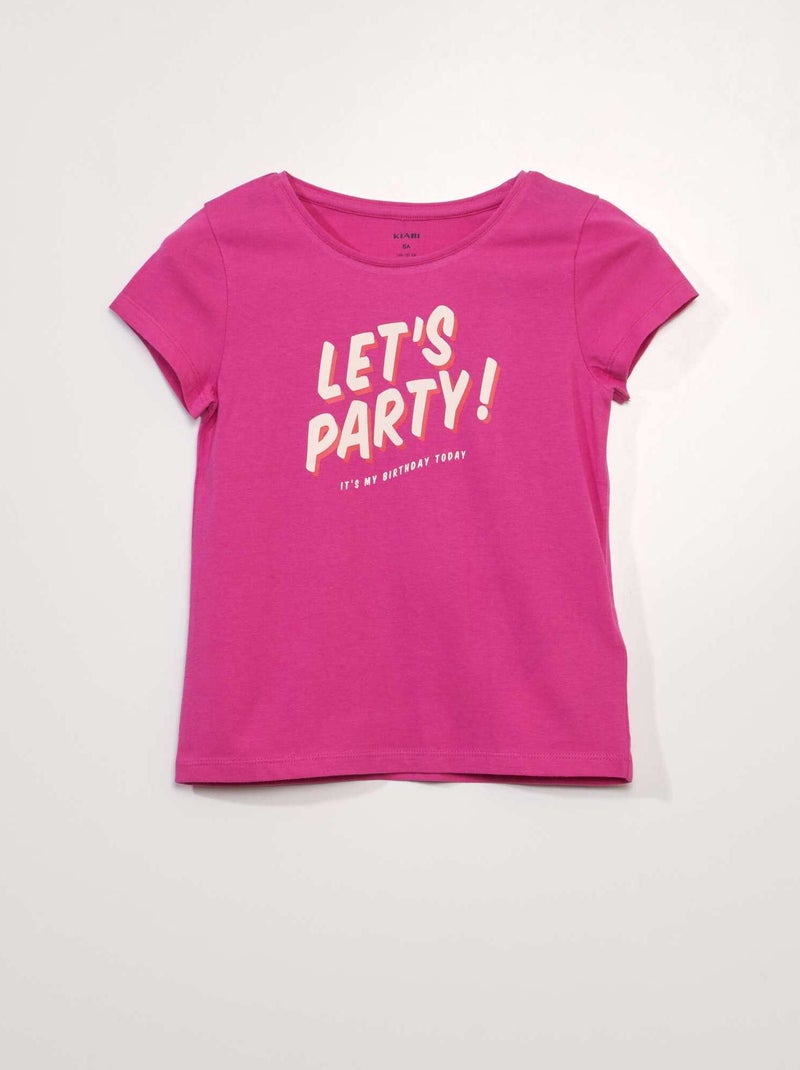 T-shirt 'Aniversário' ROSA - Kiabi