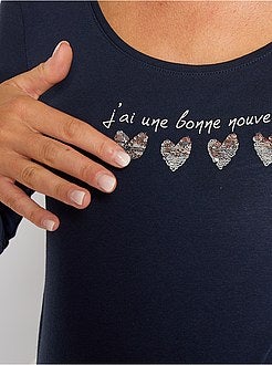 T-shirt 'anúncio' pré-mamã de conceção ecológica - Kiabi